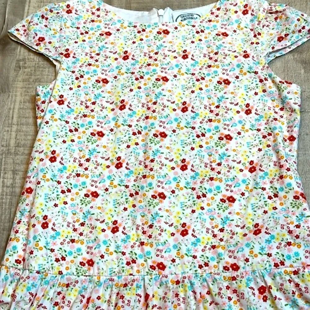 Laura Ashley tiered floral cotton poplin dress size 4/5